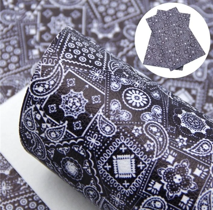 HOJA IMITACIÓN CUERO ESTAMPADO BANDANA NEGRA 8" X 12" 1078802 TEXTURA LITCHI Granja Foto 1 de 1