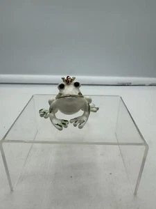 Weißer Froschkönig Emaille Schmuckschatulle mit Kristall Akzenten Prinz bezaubernd - Bild 1 von 8