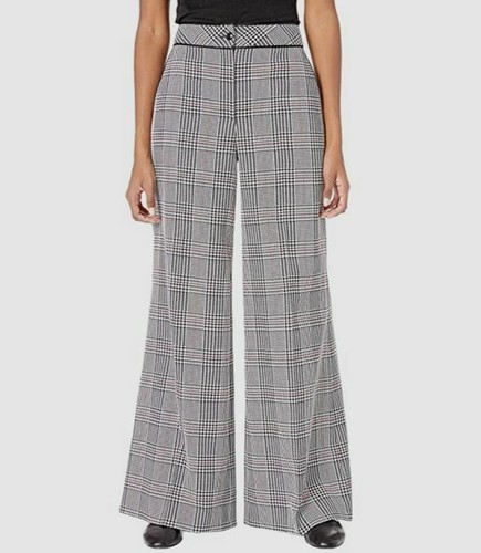 $495 Boutique Moschino pantaloni eleganti donna bianchi vita alta gamba larga US 4 IT 38