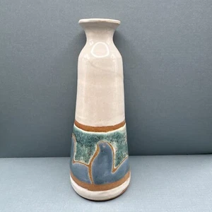 Jarrón de colección Paco Padilla cerámica mexicana arte popular cerámica pájaros azul firmado - Imagen 1 de 9