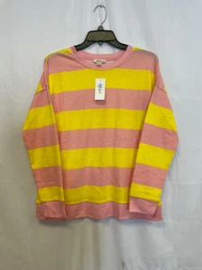 MSRP $50 Style & Co Striped Crewneck Sweatshirt Size Medium - Picture 1 of 2