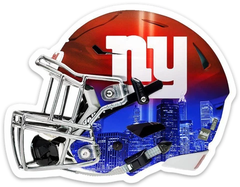 New York Giants Football Helmet w/ NY Type Logo & Skyline Die-Cut MAGNET Cover
