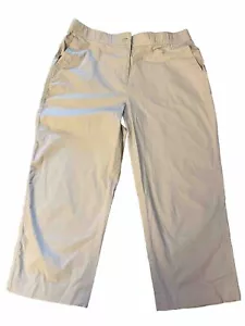 Chicos Womens Slim Leg Cropped Pants Off White Cream Sateen 0.5 - Picture 1 of 2
