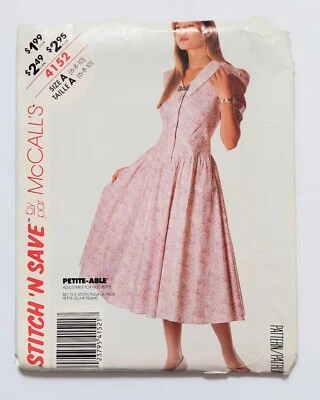 Stitch n Save By McCall's Pattern 4152 Dress Size 6 8 10 Cut 1989 - Image 1 of 4