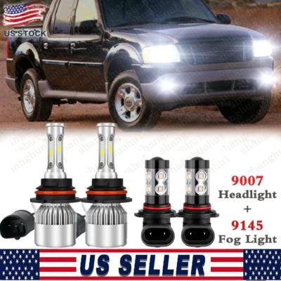 Farol de LED + lâmpadas de neblina para Ford Explorer Sport Trac 2001-2005 4x 6000K - Imagem 1 de 4