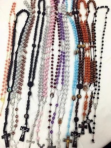 BEST SELLER-12pc Mix Lot wholesale Religious full Rosary Crucifix Cross  - Picture 1 of 4