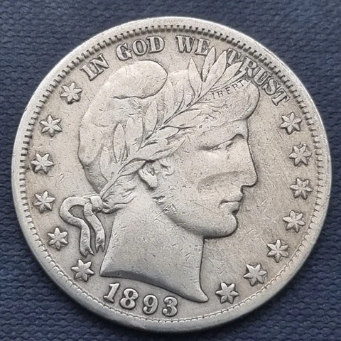 1893 O Barber Half Dollar 50c Better Grade VF Details #54338 Cover