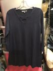 89th and madison Navy Blue 3/4 Sleeve Sweater Size Large