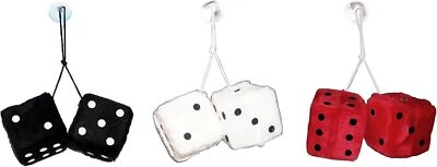 ALL RIDE Deko WÜRFEL 8cm Plüschwürfel Saugnapf Auto Autowürfel Glückswürfel Spiegel 3Var