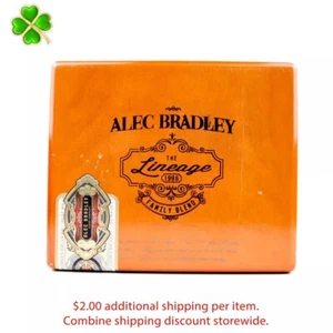 Caja de cigarros de madera vacía Alec Bradley Gordo The Lineage 8,5" x 7" x 3,25" - Imagen 1 de 12