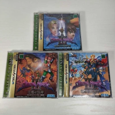 Lot 3 Shining Force III Scenario 1 2 3 set Sega Saturn Japan Import SS Tested - Image 1 of 4
