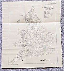 Antique/Vintage Map of Urban Hinterlands - United Kingdom - 1950 - Picture 1 of 1