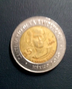 5 Pesos Mexiko, 2010 Hundertjahrfeier der Revolution Carmen Serdán - Bild 1 von 2