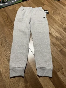 NWT Hurley Sweatpant Joggers Light Greg With Black Logo Boys Size Large MSRP $40 - Picture 1 of 5