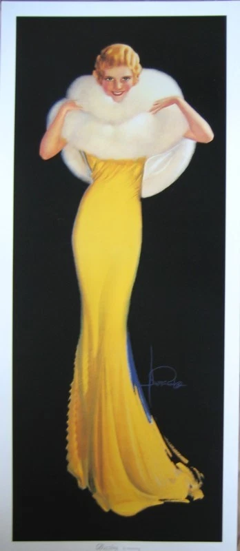 impresión artística ~ DESLUMBRANTE ~ Rolf Armstrong chica alta dama mujer yarda de colección repro 16x37 Foto 1 de 1