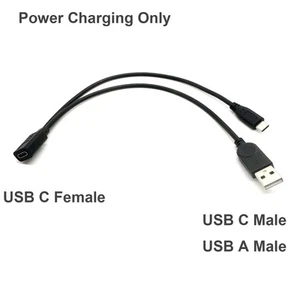 USB C Female to Type C & USB A Male Splitter Y Power Charging Cable f Phone LED - Picture 1 of 8