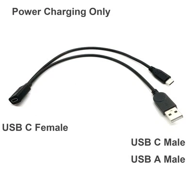 USB C Female to Type C & USB A Male Splitter Y Power Charging Cable f Phone LED - Image 1 of 4