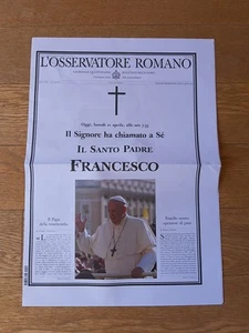 OSSERVATORE ROMANO 21/04/2025 MORTE PAPA FRANCESCO DEATH POPE FRANCIS NEWSPAPER - Foto 1 di 2
