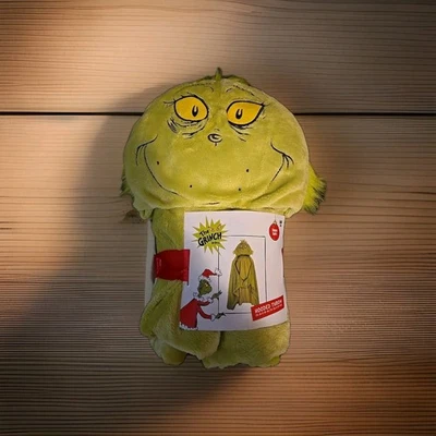 THE GRINCH Hooded Throw 30x50- Culddly As A Cactus Soft!  Dr. Suess - Image 1 of 2