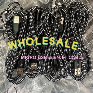 Micro USB to USB A Cable Android Charger Braided Cord For Samsung Google LG LOT - Picture 1 of 11