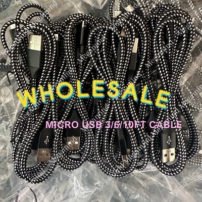 Micro USB to USB A Cable Android Charger Braided Cord For Samsung Google LG LOT - Image 1 of 4