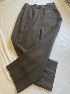 Vintage Talbots Damen Luxus 91 % Seide + Wolle braun Retro gerades Bein Hose (*Haken) - Bild 1 von 8