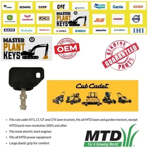 Cub Cadet MTD Lawn Garden Tractor Universal Master Ignition Key XT1, LT, GT, LTX - Picture 1 of 1