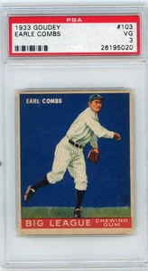1933 Goudey Set-Break #103 Earle Combs PSA 3 - Picture 1 of 2