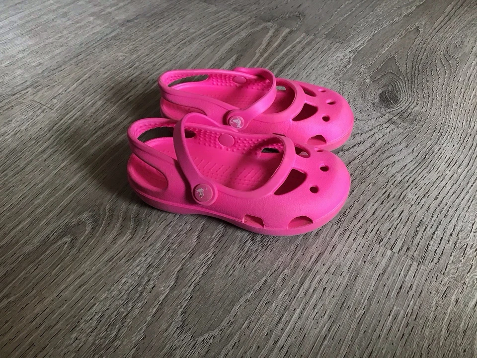 Crocs Niños C 7 Niñas Shayna Mary Jane Sandalias Planas Rosa Caramelo Zapatos C7 Sandalia Foto 1 de 4