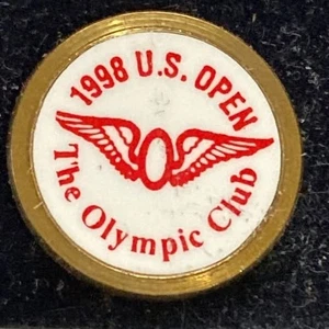 1998 U.S. OPEN - Golf Ball Marker - Stem Metal - The Olympic Club - White/Red - Picture 1 of 1