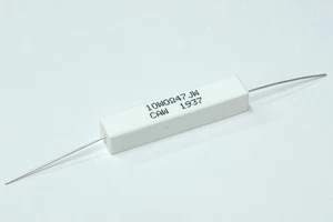 0.47 Ohm 10 Watt ±5% Wirewound Axial Resistor - Ceramic Cement Power 0.47Ω J 10W - Picture 1 of 2