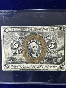1863 5 Cent Fractional Currency Specimen - Picture 1 of 2