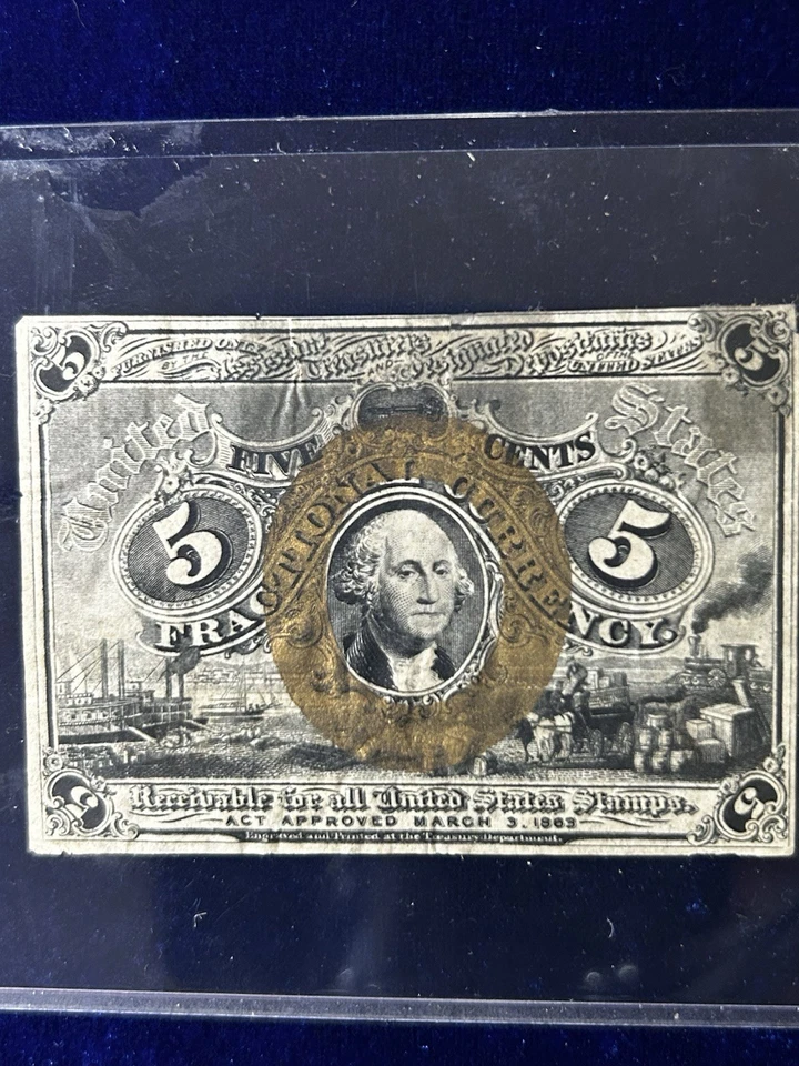 1863 5 Cent Fractional Currency Specimen - Image 1 of 2