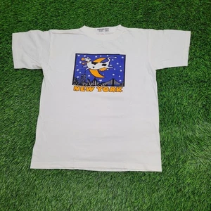Vintage 80s Funny New-York Cow Shirt Womens Large 20x25 Crop - Picture 1 of 14