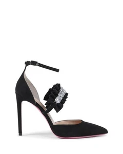 Dee Ocleppo Crystal Bow Heels Model 123 Women Black Pumps & Heels - Picture 1 of 4