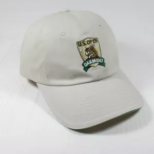 2007 US Open Oakmont USGA Members Golf Cap Hat Cotton Tan MINT - Picture 1 of 7