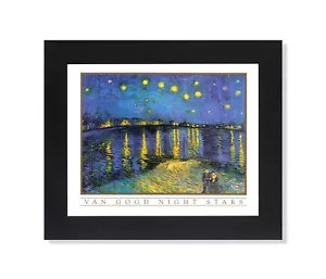 Nachtsterne am Fluss Vincent van Gogh Wandbild schwarz gerahmt - Bild 1 von 2