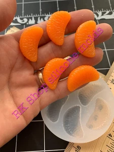 Mandarine-Obstscheibe-Orange-Lebensmittel Handarbeit Silikonform für Fondant-Harz-Basteln - Bild 1 von 10