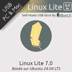 CLÉ USB BOOTABLE LINUX LITE OS 7.0 GALENA x64 LIVE & INSTALL BASE UBUNTU 24.04 - Photo 1/9
