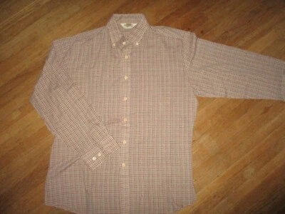 CAMISA DE COLECCIÓN AÑOS 70 80 KINGSPORT ABOTONADA A CUADROS Marrón Tostado Manga Larga M/L Foto 1 de 4