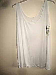 Ladies Plus Rib Tank Tops Size 2X White Layering Fitted - Picture 1 of 2