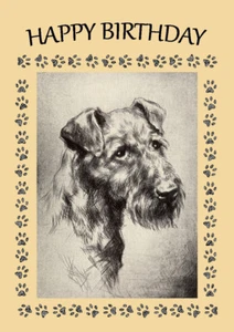 IRISH TERRIER DOG HEAD STUDY BIRTHDAY GREETINGS NOTE CARD - Picture 1 of 1