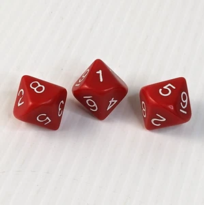 1989 TSR Red Storm Rising 3 Replacement Dice Die Red D10 ONLY Pieces Parts - Picture 1 of 2
