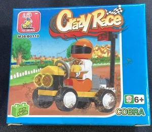 Sluban Building Bricks Crazy Race M38-B0110 Racer Cobra And Car 25Pc Set NEW - Picture 1 of 4