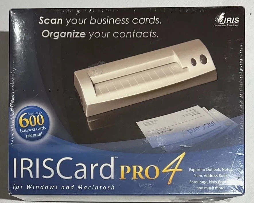 IRIS Card Pro 4 Business Card Scanner Organize Contacts Digital Data Conversion - Image 1 of 4