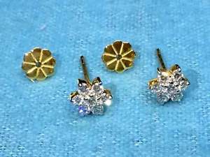 Orecchino oro diamanti oro 18 kt 0,46 ct diamanti taglio brillante tailandese fatto a mano - Foto 1 di 15