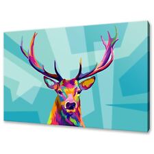 Abstract Colourful Deer Stag Modern Design Home Decor Canvas Print Wall Art