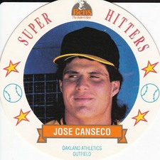 1992 MSA BEN'S Bakery Bread Baseball SUPER HITTERS Disc #12 - JOSE CANSECO