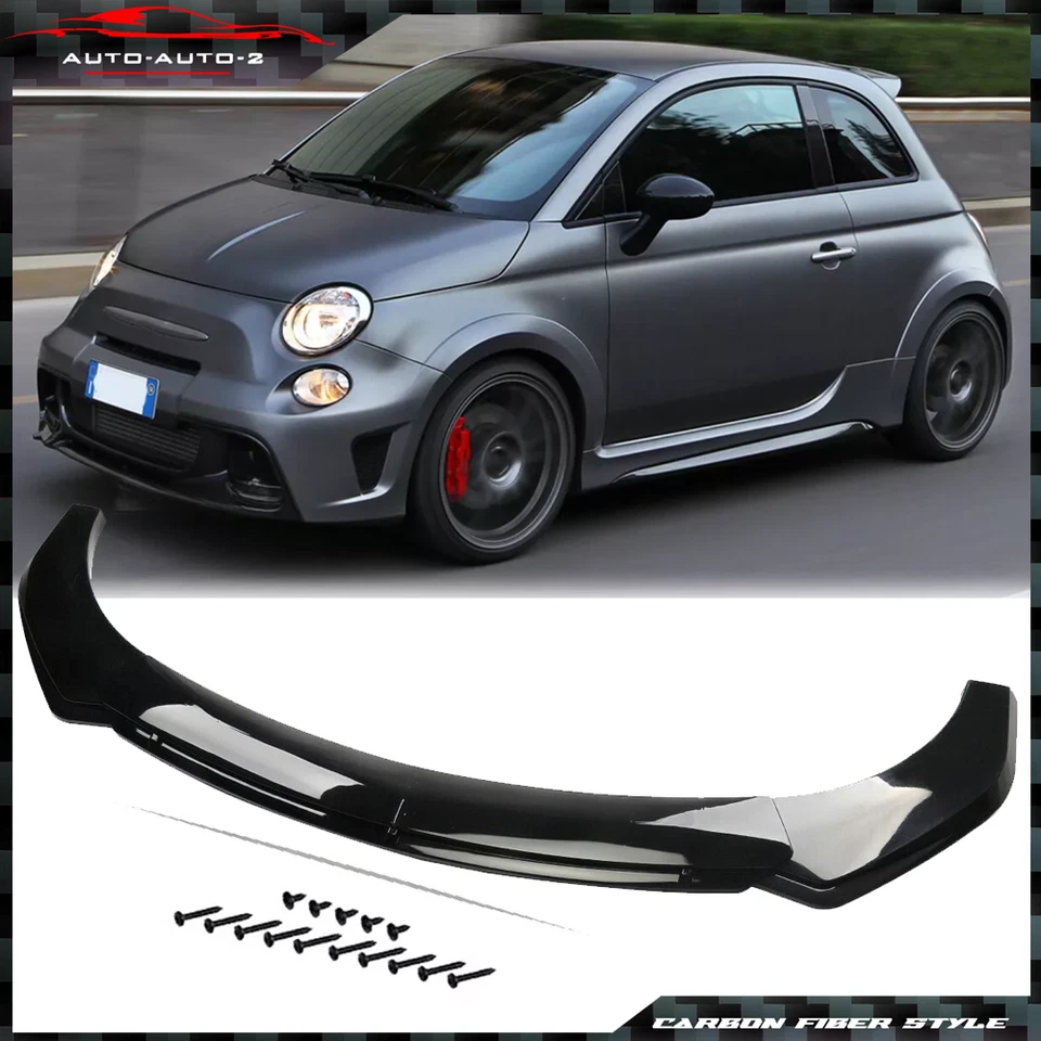 For Fiat 500 595 Abarth Glossy Black Front Bumper Lip/ Spoiler Splitter Foto 1 de 4