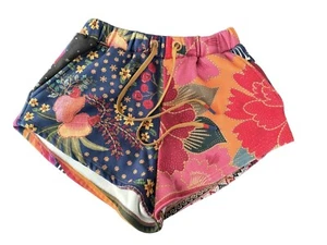 Farm Rio Mix Scarves Printed Sweatshorts SZ XS Floral Mixed Prints Tropical - Picture 1 of 6